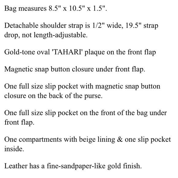 Tahari Gold Leather Crossbody - Picture 8 of 8